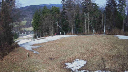 Prostřední část sjezdovky a snowpark