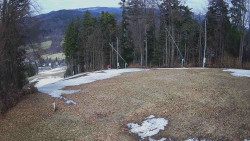 Prostřední část sjezdovky a snowpark