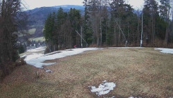 Prostřední část sjezdovky a snowpark