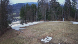 Prostřední část sjezdovky a snowpark