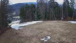Prostřední část sjezdovky a snowpark