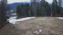 Prostřední část sjezdovky a snowpark