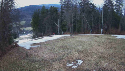 Prostřední část sjezdovky a snowpark