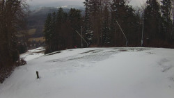 Prostřední část sjezdovky a snowpark