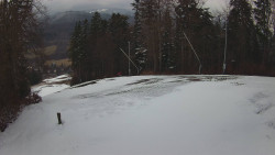 Prostřední část sjezdovky a snowpark