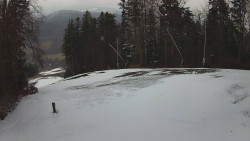 Prostřední část sjezdovky a snowpark