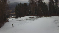 Prostřední část sjezdovky a snowpark