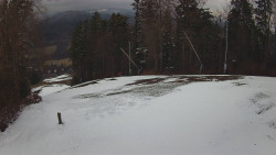 Prostřední část sjezdovky a snowpark