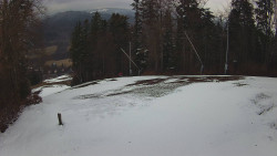 Prostřední část sjezdovky a snowpark
