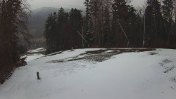 Prostřední část sjezdovky a snowpark