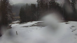 Prostřední část sjezdovky a snowpark