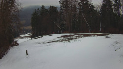 Prostřední část sjezdovky a snowpark