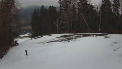 Prostřední část sjezdovky a snowpark