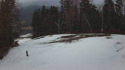 Prostřední část sjezdovky a snowpark