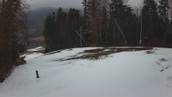 Prostřední část sjezdovky a snowpark