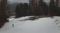 Prostřední část sjezdovky a snowpark
