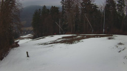 Prostřední část sjezdovky a snowpark