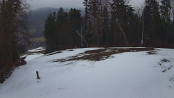 Prostřední část sjezdovky a snowpark