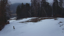 Prostřední část sjezdovky a snowpark