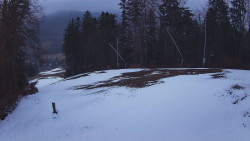 Prostřední část sjezdovky a snowpark