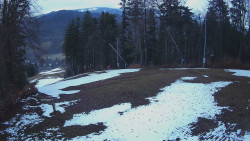 Prostřední část sjezdovky a snowpark
