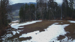 Prostřední část sjezdovky a snowpark