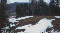 Prostřední část sjezdovky a snowpark