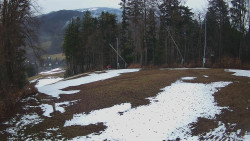 Prostřední část sjezdovky a snowpark