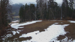 Prostřední část sjezdovky a snowpark