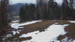 Prostřední část sjezdovky a snowpark
