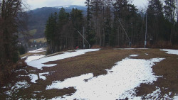 Prostřední část sjezdovky a snowpark