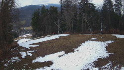 Prostřední část sjezdovky a snowpark
