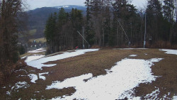Prostřední část sjezdovky a snowpark