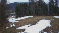 Prostřední část sjezdovky a snowpark