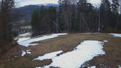 Prostřední část sjezdovky a snowpark