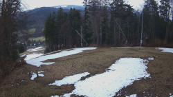 Prostřední část sjezdovky a snowpark