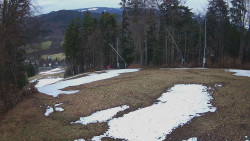 Prostřední část sjezdovky a snowpark