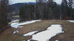 Prostřední část sjezdovky a snowpark