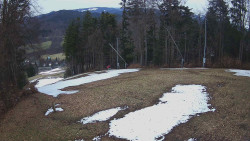 Prostřední část sjezdovky a snowpark