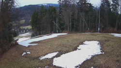 Prostřední část sjezdovky a snowpark