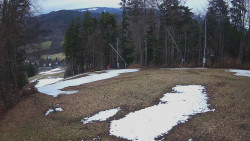 Prostřední část sjezdovky a snowpark