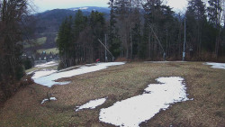 Prostřední část sjezdovky a snowpark