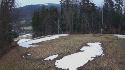 Prostřední část sjezdovky a snowpark
