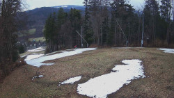 Prostřední část sjezdovky a snowpark