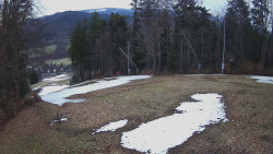 Prostřední část sjezdovky a snowpark