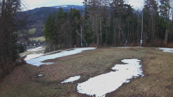 Prostřední část sjezdovky a snowpark