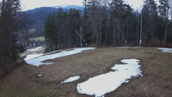 Prostřední část sjezdovky a snowpark