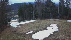 Prostřední část sjezdovky a snowpark
