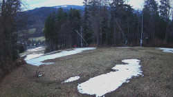 Prostřední část sjezdovky a snowpark