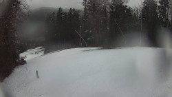 Prostřední část sjezdovky a snowpark